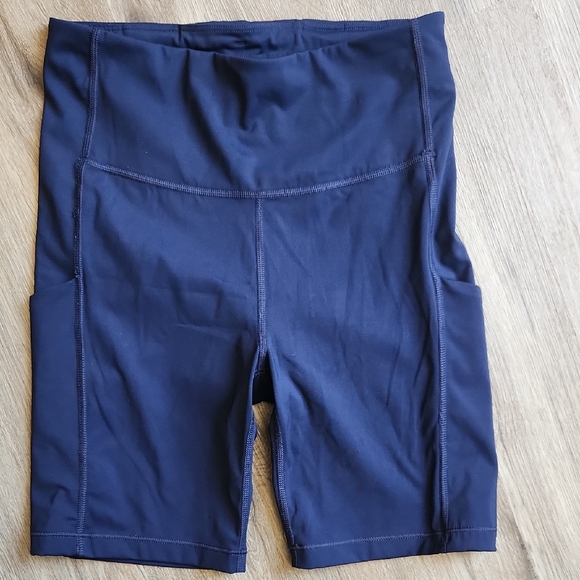 Athleta Pants - Athleta Navy High-Rise Bike Shorts with Side Pockets